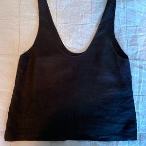 Reformation Linen Scoop Neck Tank